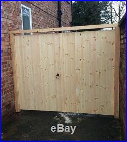 Wooden Driveway Gates Heavy Duty Gates! 5ft High Straight Top Free Hinges & Lock
