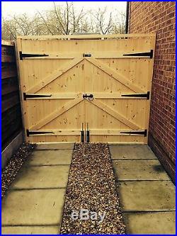 Wooden Driveway Gates Heavy Duty Gates! 5ft High Straight Top Free Hinges & Lock