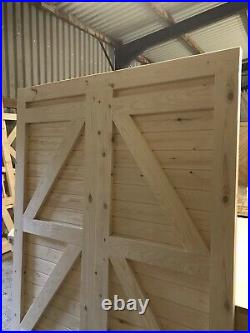 Wooden Driveway Gates Horizontal Boards Custom Made Gate Workshop Garage Doors