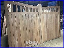 Wooden Driveway Gates Iroko Hardwood New Bespoke Custom Design The Angel Gate