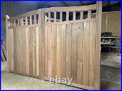 Wooden Driveway Gates Iroko Hardwood New Bespoke Custom Design The Pasture Gate