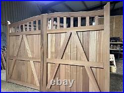 Wooden Driveway Gates Iroko Hardwood New Custom Made Design The Pasture Gate