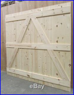 Wooden Driveway Gates Ledge & Braced Heavy Duty 6ft 1800mm Flat Top