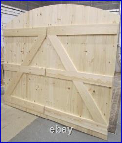 Wooden Driveway Gates Ledge & Braced Heavy Duty 6ft 1800mm Plus Curved Top