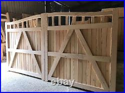 Wooden Driveway Gates Siberian Larch X2 Pairs 70mm Design The Emperors Gate