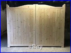 Wooden Driveway Gates Swan Neck Design New Solid Curve Boarded To Top 6ft High