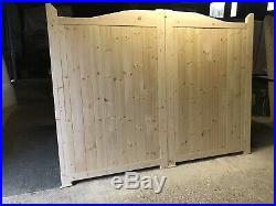 Wooden Driveway Gates Swan Neck Design New Solid Curve Boarded To Top 6ft High
