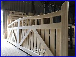 Wooden Driveway Gates Swan Neck Modern Picket Gate Bespoke Custom Made To Order