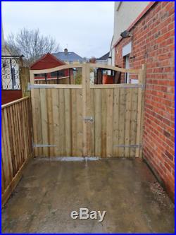 Wooden Driveway Gates, Swan Neck, Pressure treated, Bespoke Gates-5ft HIGH
