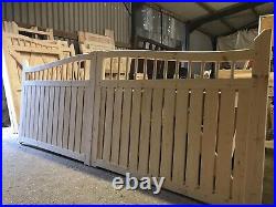 Wooden Driveway Gates Swan Neck Round Spindles Design The Country Picket Gate