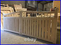 Wooden Driveway Gates Swan Neck Round Spindles Design The Country Picket Gate