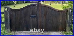 Wooden Driveway Gates Swan Neck With Mechanical Arms And Brand New Electric Box