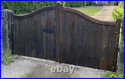 Wooden Driveway Gates Swan Neck With Mechanical Arms And Brand New Electric Box