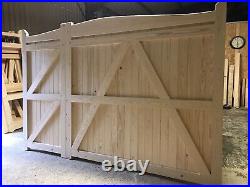 Wooden Driveway Gates Uneven Split Custom Made New Unequal Design The Manor Gate