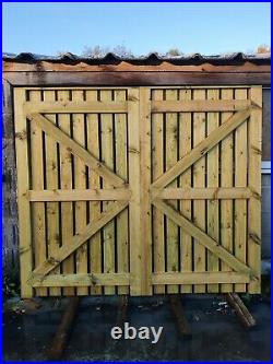 Wooden Gate, Driveway gates H6ft W7ft Heavy Duty Redwood Treated. Condition