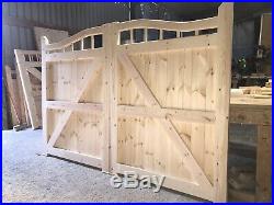 Wooden Gates New Swan Neck Design Driveway Gate Curve Top Custom Made 6ft High