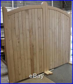 Wooden Oak Bow Top Driveway Gates Mortice & Tenoned 6ft 1800mm