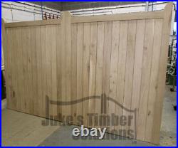 Wooden Oak Driveway Gates Framed, Ledge & Braced Mortice & Tenoned 6ft 1800mm