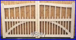 Wooden Oak Open Palisade Driveway Gates Mortice & Tenoned 6ft 1800mm