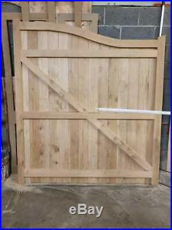 Wooden Oak Swan Neck Driveway Gates 1800 mm (6ft) Made To Measure Service