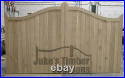Wooden Oak Swan Neck Driveway Gates Mortice & Tenoned 6ft 1800mm