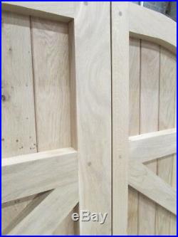 Wooden Oak Swan Neck Driveway Gates Mortice & Tenoned 6ft 1800mm