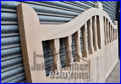 Wooden Oak Swan Neck Palisade Driveway Gates Mortice & Tenoned 5ft 1500mm
