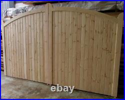 Wooden Softwood Bow Top Driveway Gates Mortice & Tenoned 6ft 1800mm