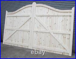 Wooden Softwood Swan Neck Driveway Gates Mortice & Tenoned 6ft 1800mm