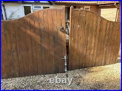 Wooden Swan Neck Driveway Gates 12ft Wide x 6ft High