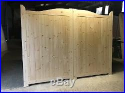 Wooden Swan Neck Gates Solid Curve Top New Boarded Garden Gate Driveway 5ft High