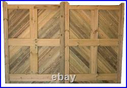 Wooden Tanalised / Herringbone Pair Of Driveway Gate's And Ironomngery (fairyc)