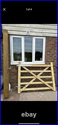 Wooden Timber Field Gate 5 Bar and Timber Post