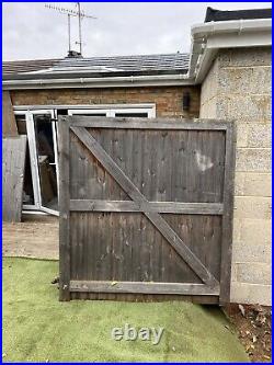 Wooden driveway Gates, Garden gate, Featheredge Gates, includes Ironmongery