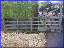 Wooden driveway entrance gate 3.6m x 1m with two posts 2.1 m plus gate fittings