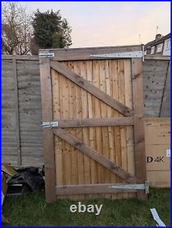 Wooden driveway garden double gates, includes Ironmongery