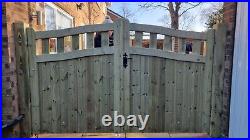 Wooden driveway gate, 2x h 188cm w 231cm heavy duty, Total W462 Cm