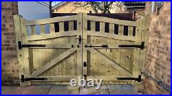 Wooden driveway gate, 2x h 188cm w 231cm heavy duty, Total W462 Cm
