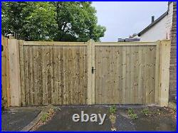 Wooden driveway gate, 2x h 190cm w 220cm heavy duty, Total W440 Cm