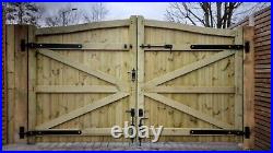 Wooden driveway gate, 2x h 190cm w 220cm heavy duty, Total W440 Cm