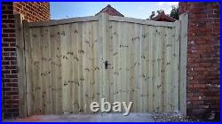 Wooden driveway gate, 2x h 190cm w 220cm heavy duty, Total W440 Cm