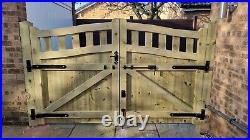 Wooden driveway gate, 2x h 190cm w 220cm heavy duty, Total W440 Cm