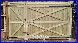 Wooden driveway gate, 2x h 190cm w 220cm heavy duty, Total W440 Cm