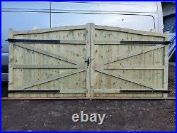 Wooden driveway gate h 1.8m w 393cm heavy duty frame 7x10cm DELIVERY FREE
