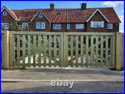 Wooden driveway gate h4ft w11ft heavy duty frame 7x10cm