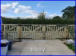 Wooden driveway gate h6ft w12ft heavy duty frame 7x10cm