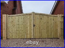 Wooden driveway gate h6ft w12ft heavy duty frame 7x10cm