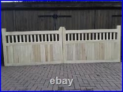 Wooden driveway gates
