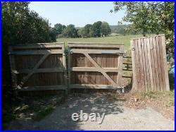 Wooden driveway gates and side gate