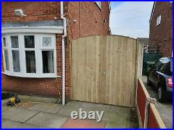 Wooden driveway gates heavy duty ARCHED fully framed pressure treated solid gate